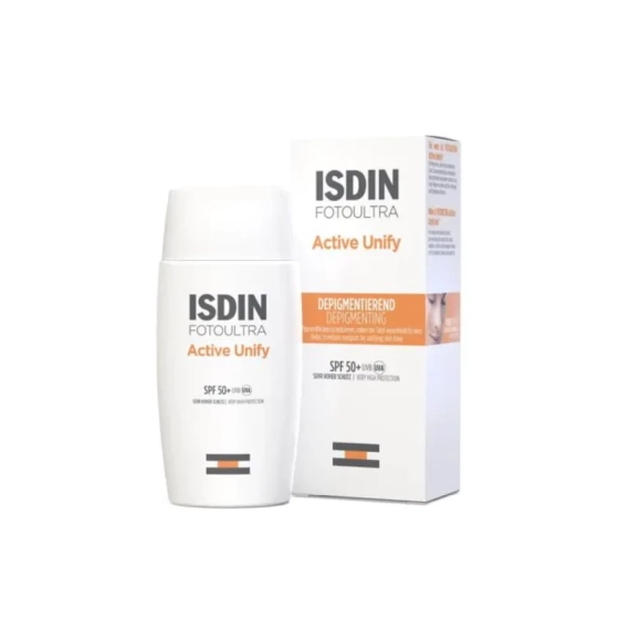 Isdin Fotoultra 100 Active Unify Слънцезащитен флуид с депигментиращо действие SPF50+ 50мл