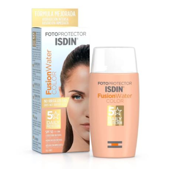 Isdin Fotoprotector Fusion Water Color Слънцезащитен флуид за лице SPF50 среден тон 50мл
