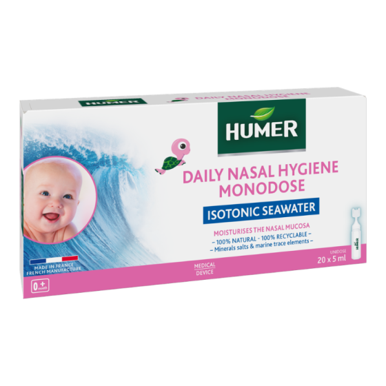 Хюмер за бебета морска вода дози за овлажняване и почистване на носната кухина 5мл х18