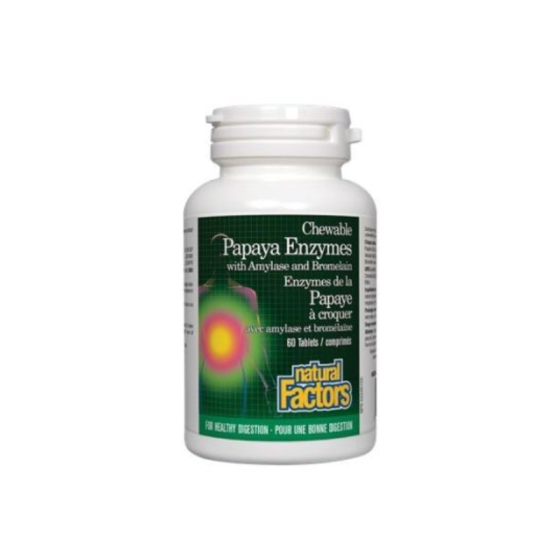 Папая ензими с амилаза дъвчащи таблетки за добро храносмилане х60 Natural Factors