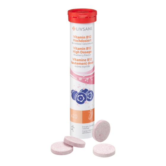 LIVSANE Витамин В12 високодозиран 20 ефервесцентни таблетки