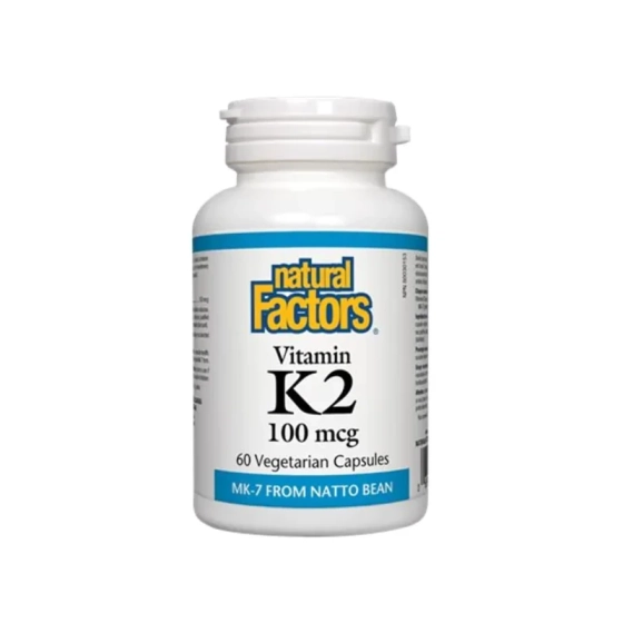 Витамин K2 (MK-7) капсули за здрави кости и зъби 100мкг х60 Natural Factors
