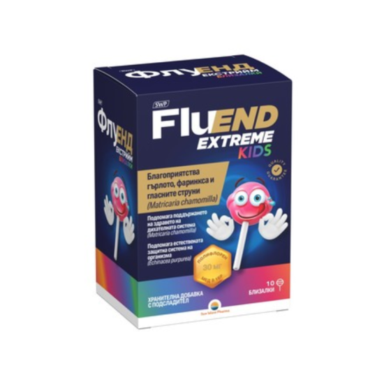 FluEnd Extreme Kids Близалки за гърло и гласни струни 10 броя Sun Wave Pharma