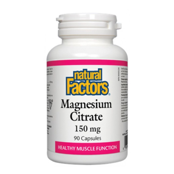 Магнезий (цитрат) капсули за сърце, мускули и зъби  150мг х90 Natural Factors
