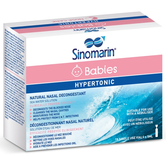 Синомарин Бейби (18*5мл.) Хипертоничен разтвор с морска вода (2,3% NaCl)