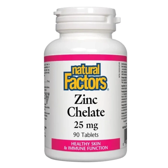 Цинк (хелат) таблетки  за имунната система 25мг х90 Natural Factors