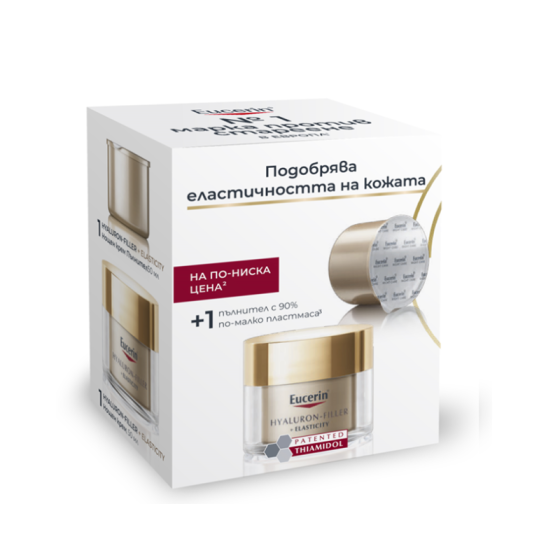 Комплект Eucerin Hyaluron-Filler Elasticity Нощен крем 50мл + Нощен крем рефил 50мл