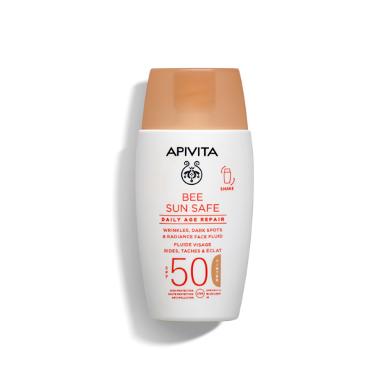 Apivita Sun AGE REPAIR Флуид против стареене с цвят SPF50 50 мл