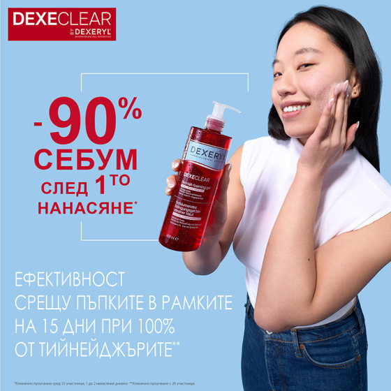 Dexeryl Dexeclear Измиващ гел против несъвършенства 400ml