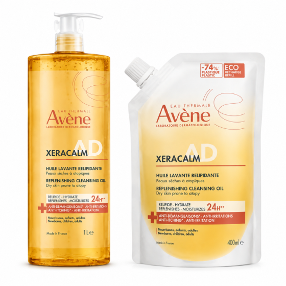Avene XeraCalm AD Почистващо релипидиращо олио 1000мл + Пълнител 400мл