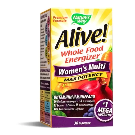 Alive Мултивитамини за жени таблетки х30 Nature's Way