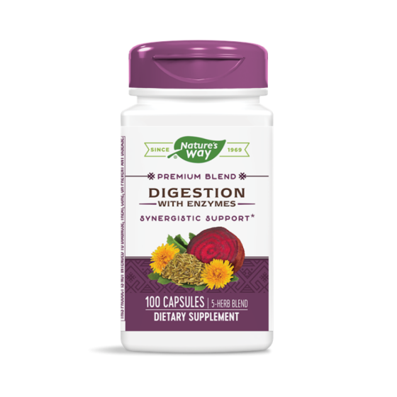 Digestion with Enzymes капсули при усещане на тежест след хранене х100 Nature's Way