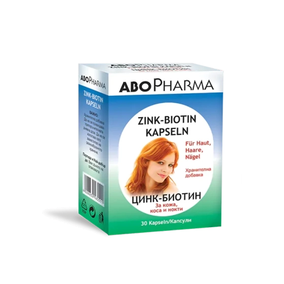 Цинк - Биотин капсули за коса, кожа и нокти х30 Abopharma