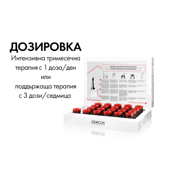 Vichy dercos aminexil clinical 5 косопад при жени 21дози х 6мл 522786