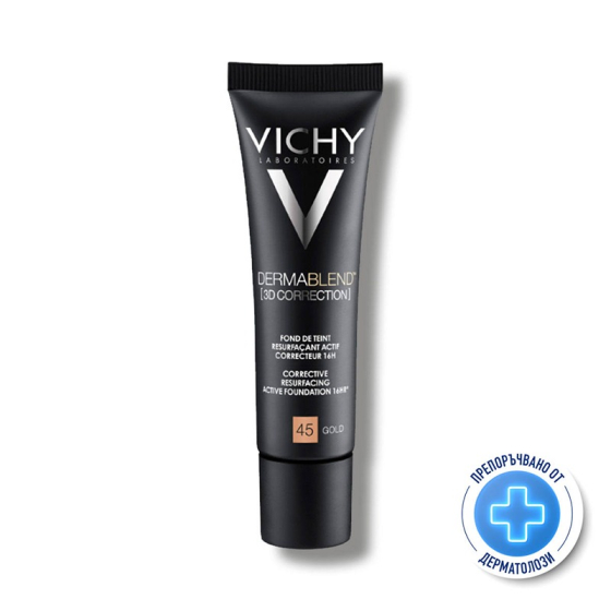 Vichy dermablend 3d корекция фон дьо тен 45 мазна кожа 30мл./златист/ 332327