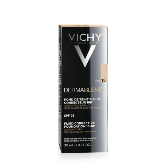 Vichy dermablend фон дьо тен 15 флуид коригиращ 30мл./опал/ 316594, Годен до: 31.1.2027 г.