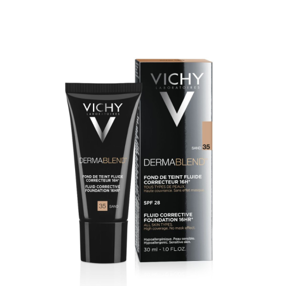 Vichy dermablend фон дьо тен 35 флуид коригиращ 30мл./пясъчен/ 316617