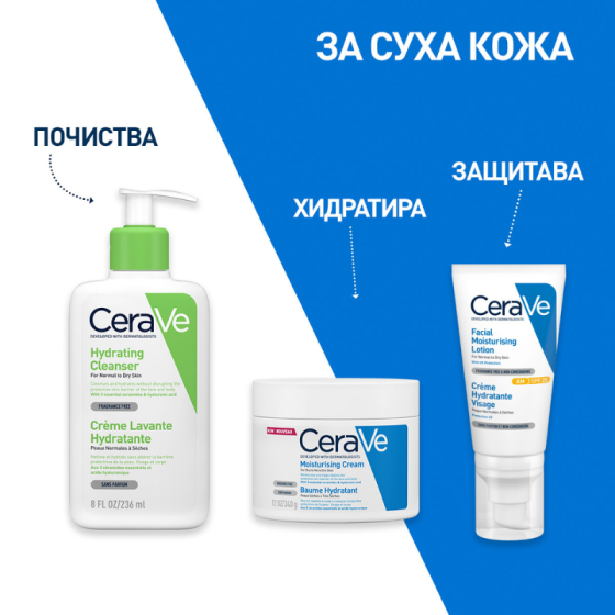 Cerave хидратиращ измиващ крем за лице и тяло, нормална към суха кожа, деца и възрастни, 236 .597180