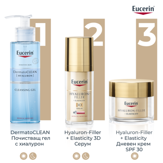 Eucerin hyaluron filler + elasticity дневен крем spf 30 50мл