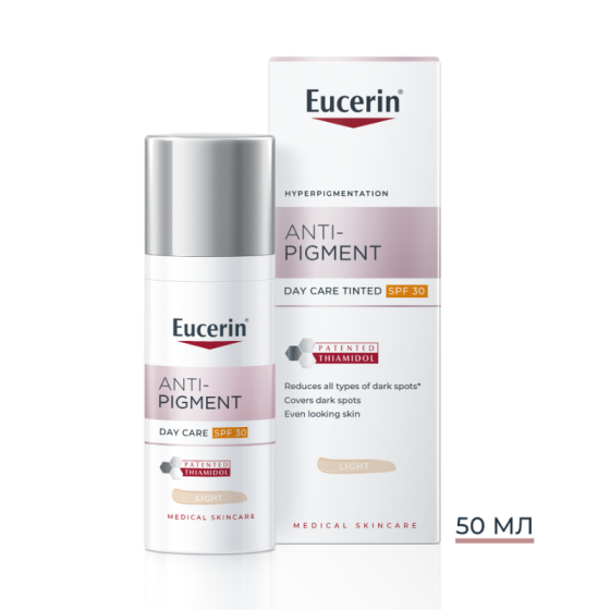 Eucerin anti-pigment оцветен днeвен крем с spf30 светъл, 50мл