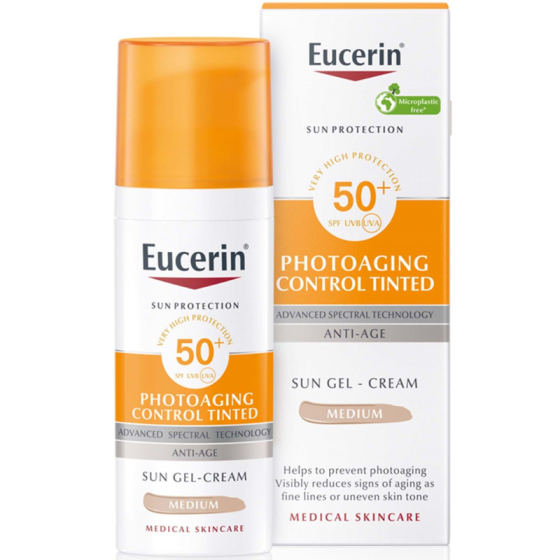Eucerin слънцезащитен крем за лице оцветен medium spf 50+ 50мл