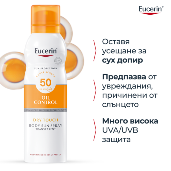 Eucerin прозрачен слънцезащитен аерозол спрей spf 50 200мл