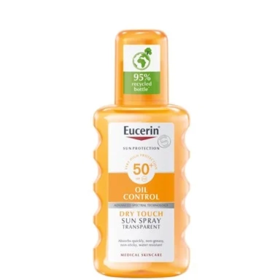 Eucerin oil control прозрачен слънцезащитен спрей spf 50 200мл