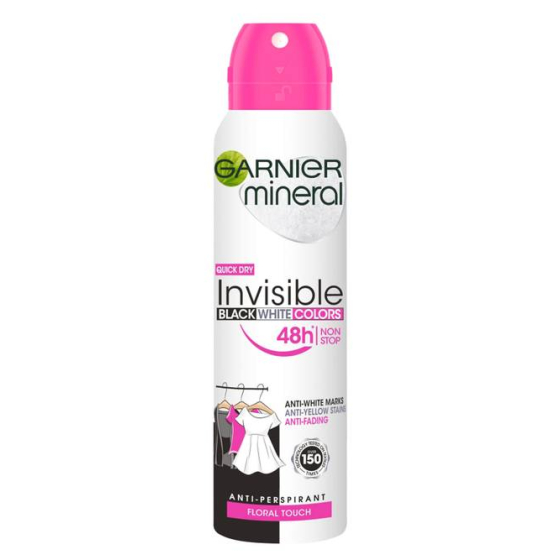 Garnier deo invisible bl,wh&color спрей 150мл