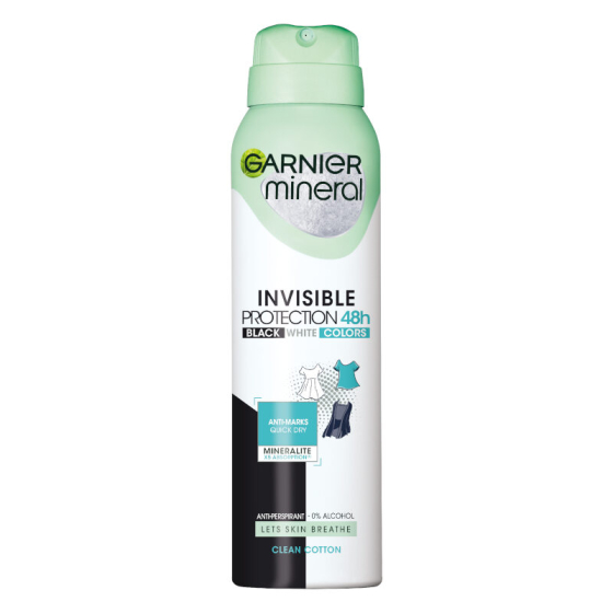 Garnier deo invisible bwc clean cotton спрей 150мл