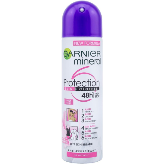Garnier deo protect 6 cotton fresh спрей 150мл