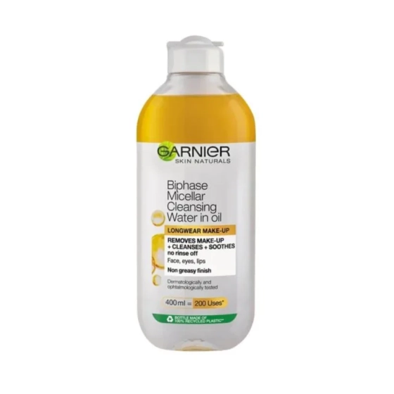 Garnier skin naturals мицеларна вода, обогатена с масла 400мл