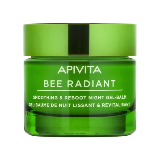 Apivita bee radiant изглаждащ и детоксикиращ нощен гел-балсам с бял божур и патентован екстракт от п