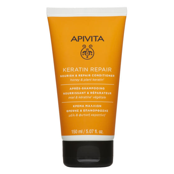 Apivita nourish & repair подхранващ и възстановяващ шампоан за суха  и увредена коса с маслина и мед