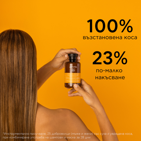 Apivita nourish & repair подхранващ и възстановяващ балсам за суха и увредена коса с маслина и мед 1