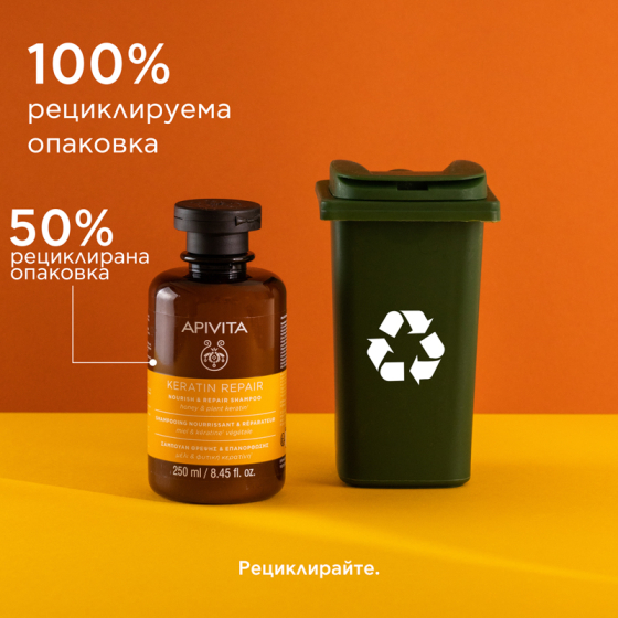 Apivita nourish & repair подхранващ и възстановяващ балсам за суха и увредена коса с маслина и мед 1