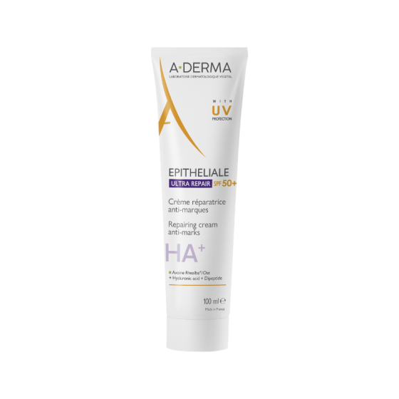 A-Derma Epitheliale Ultra Repair Възстановяващ крем срещу следи с UV защита SPF50+ 100 мл