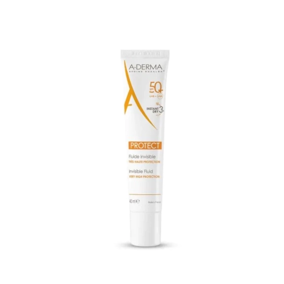 A-derma protect fluide invisible spf50+ протект невидим флуид spf50+ за смесена кожа 40ml
