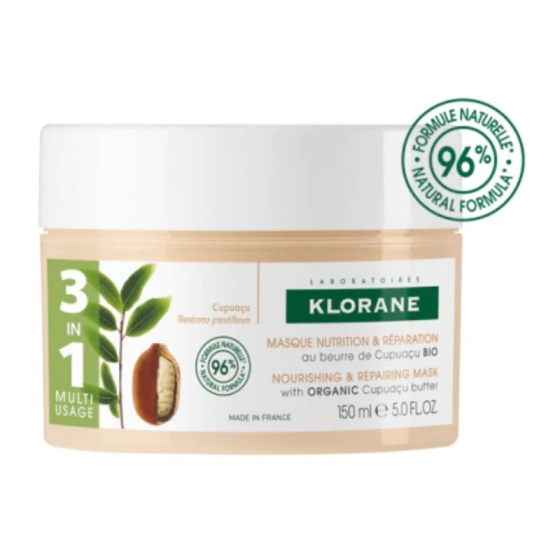 Klorane cupuacu възстановяваща маска за коса 3в1 действия за много суха и увредена коса с органично