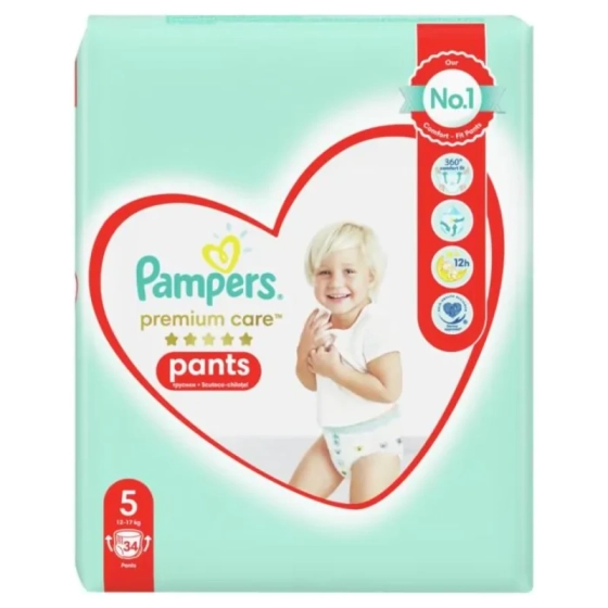 Pampers premium care пелени-гащи vp размер 5 /12-17кг./ х34