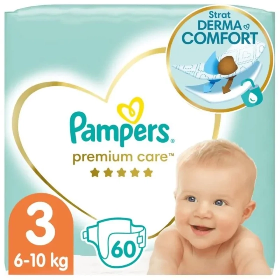 Pampers premium care пелени vp размер 3 /6-10кг./ midi x60