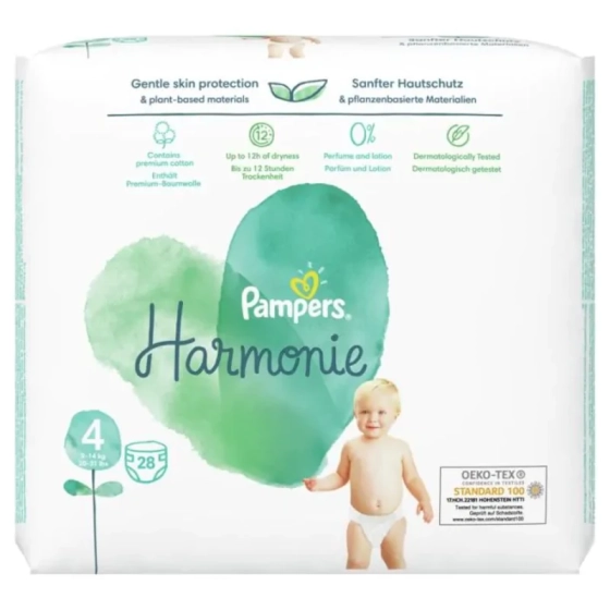 Pampers harmonie пелени размер 4 / 9-14кг./ maxi х28