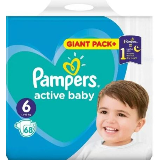 Pampers active baby пелени gpp размер 6 / 13-18кг./х68