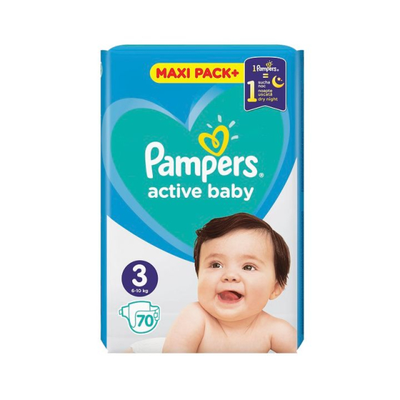 Pampers active baby пелени mp+ размер 3 / 6-10кг./ x70