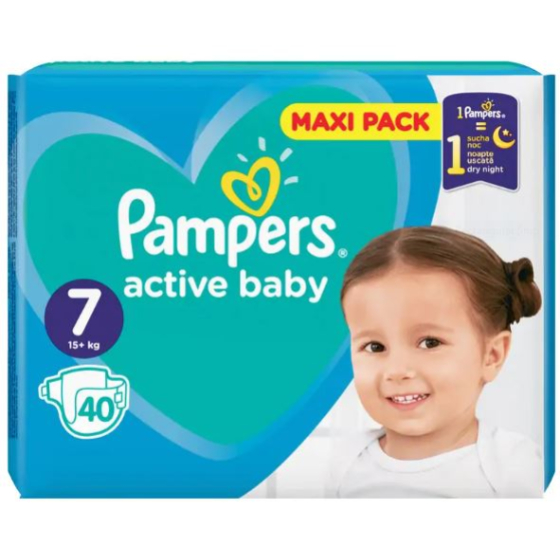 Pampers active baby пелени vpp размер 7 xl / 15+кг./х40