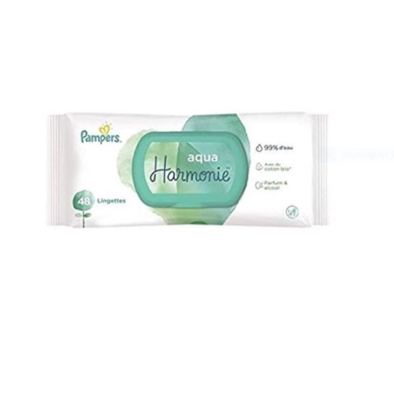 Pampers harmonie aqua бебешки мокри кърпички 3х48 без пластмаса
