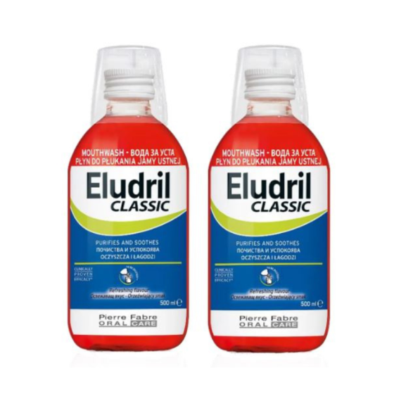 Eludril classic Вода за уста 2 х 500мл