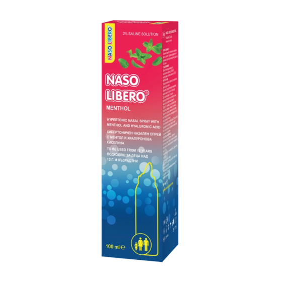 Назо либеро хипертоничен назален спрей с ментол и хиалуронова киселина 100мл