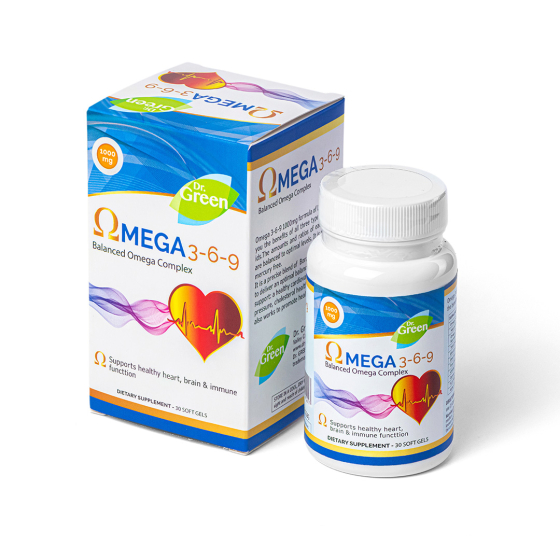 Омега 3-6-9 капсули за сърце, нормални нива на холестерол и триглицериди 1000мг х30 Dr.Green