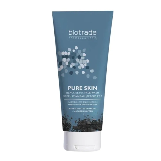 Pure Skin черен измивен детокс гел 200мл biotrade