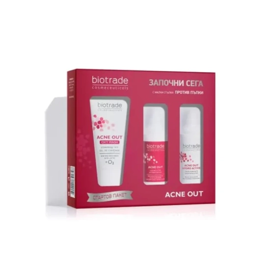 Акне аут стартов пакет / гел + лосион + крем / biotrade